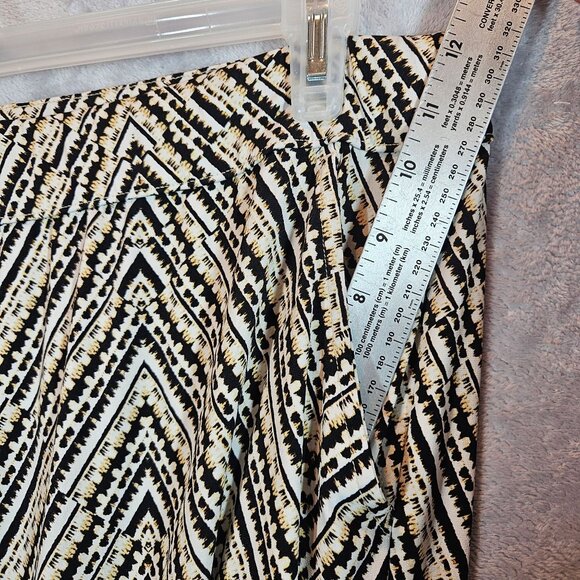 Lane Bryant 22/24 Print Wide-Leg Pants Elastic Waist Black White Career date - Picture 6 of 12